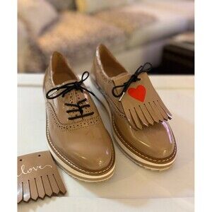 Zara Womens Platform Oxfords Wingtip Brogue Love Heart Shoes Size EU 37 US 7